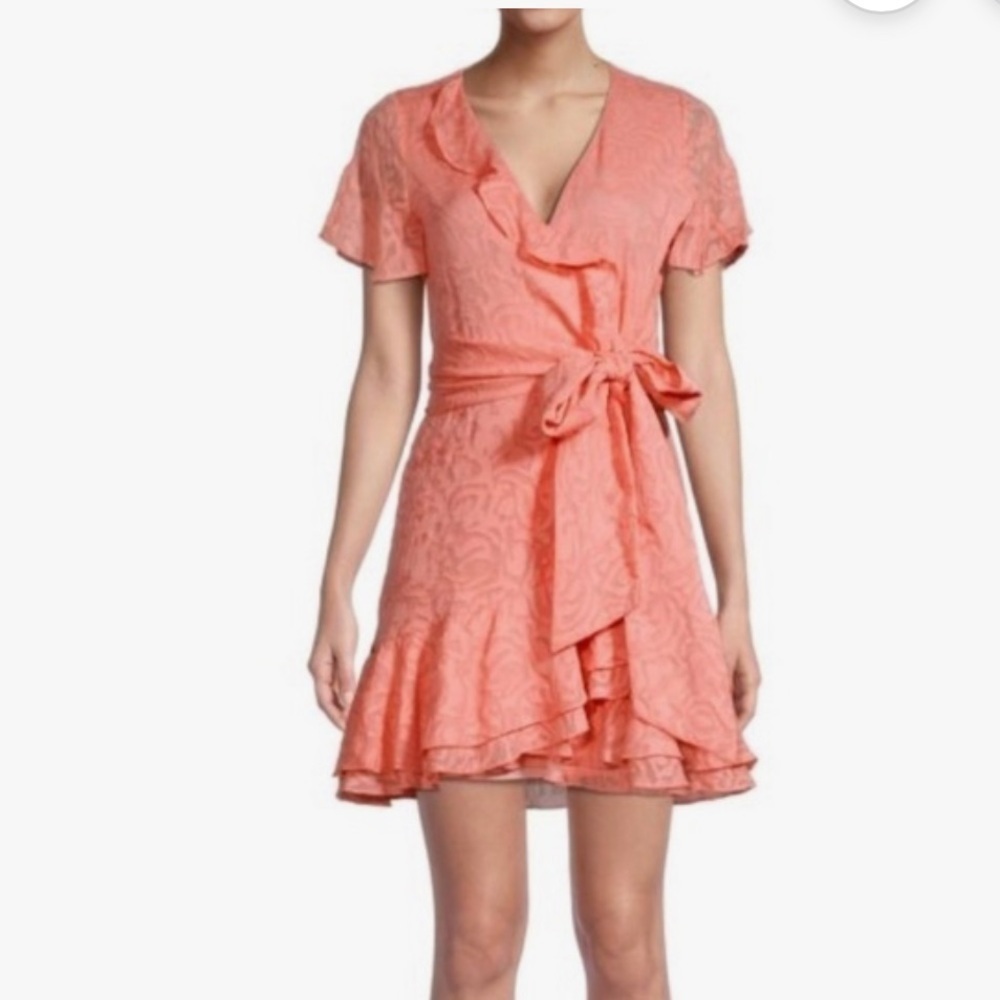 NWT Tanya Taylor Bianka Dress in Salmon Orange Size 8